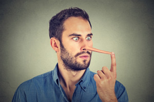 Man with long nose shocked surprised